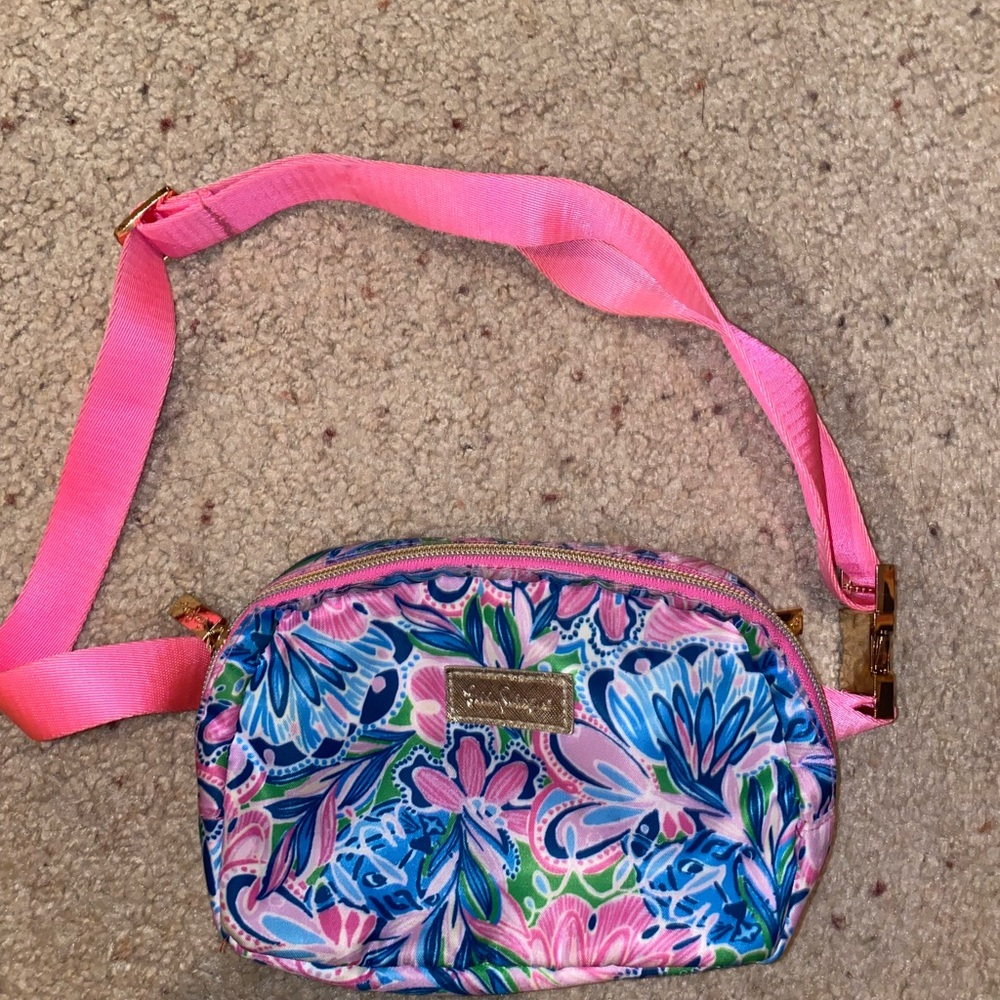 Lilly Pulitzer Pink and Blue Floral Crossbody Bag
